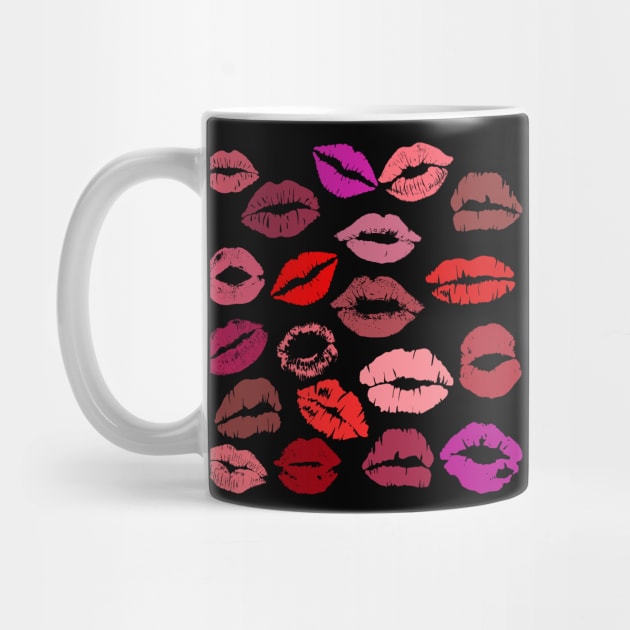 lipstick lip print kisses by MGuyerArt